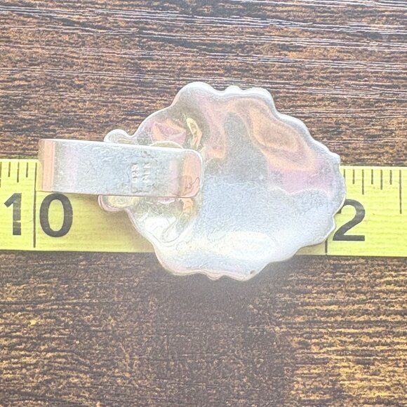 VTG Solid Sterling Silver 925 Scroll Leaf Design Pendant Size 2" Length - Picture 7 of 9